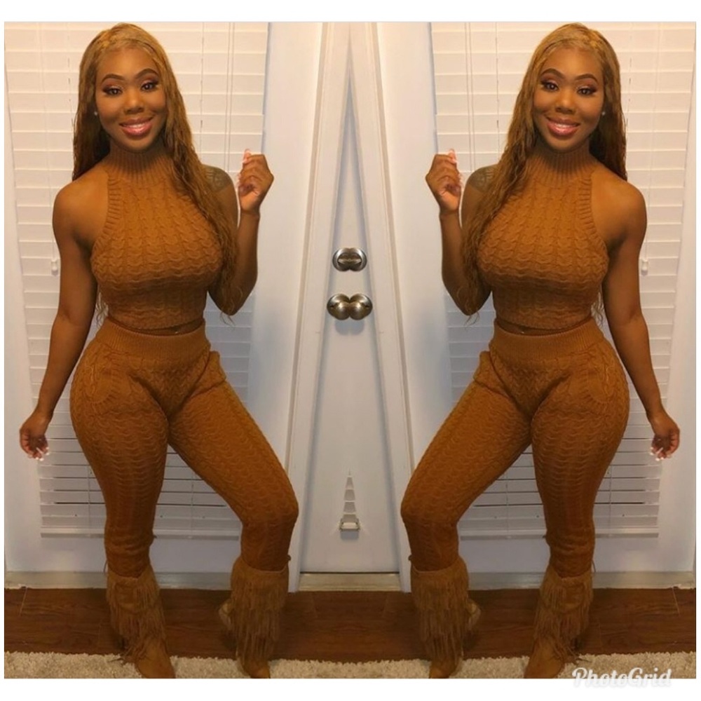 Sweater Halter Top Set
